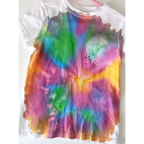 Otroška majica, ročno pobarvana, kratek rokav 116 cm