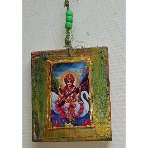 Krishna, lesena čarnica 9,5 x 8 cm