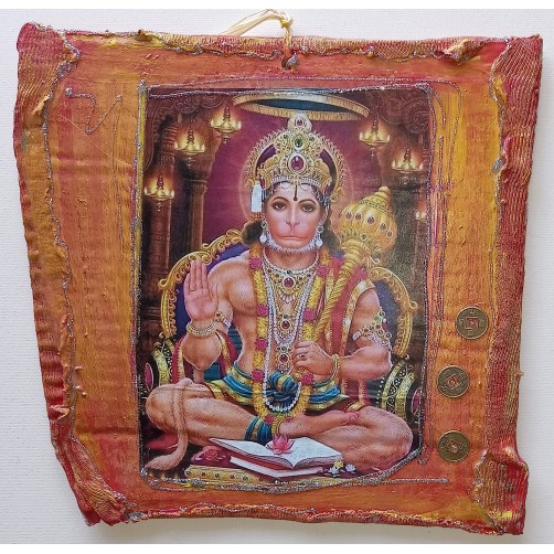 Hanuman s kovanci sreče 20 x 22 cm