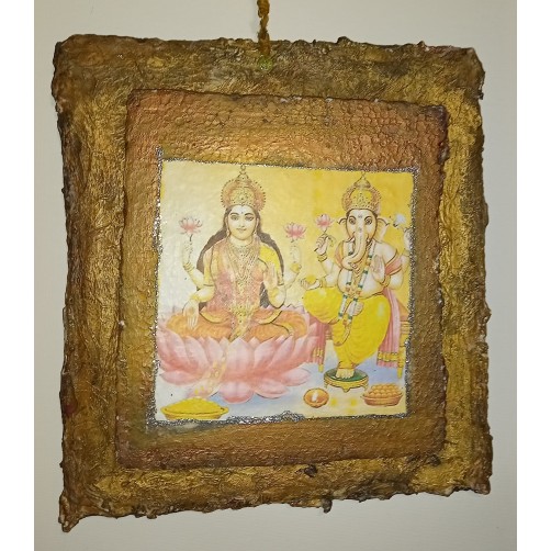 Ganesh in Lakshmi lovilec sreče 26 x 23 x 2 cm