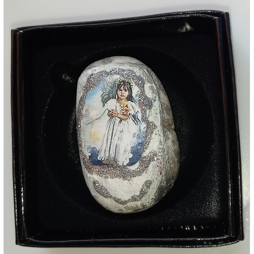 Angel sreče kamen v darilni škatlici 5,5 x 3 cm