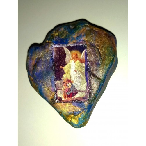 Angel varuh, srečni kamen v darilni škatli 7 x 6 cm