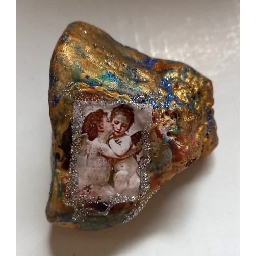 Angelska ljubezen, energijski kamen v darilni škatlici  4 x 4 cm