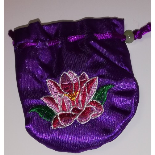 Darilna vrečka iz brokata s simbolom bogastva, violet