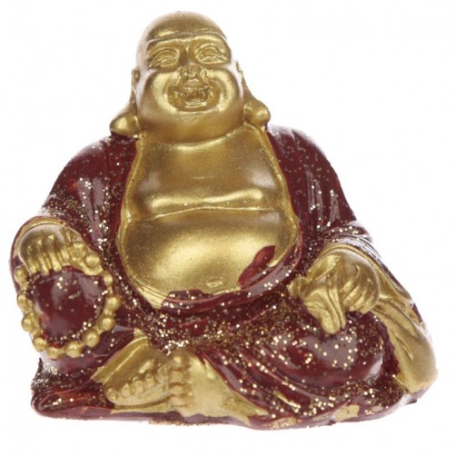 Srečni Buda, rdečezlat 4 x 4 cm