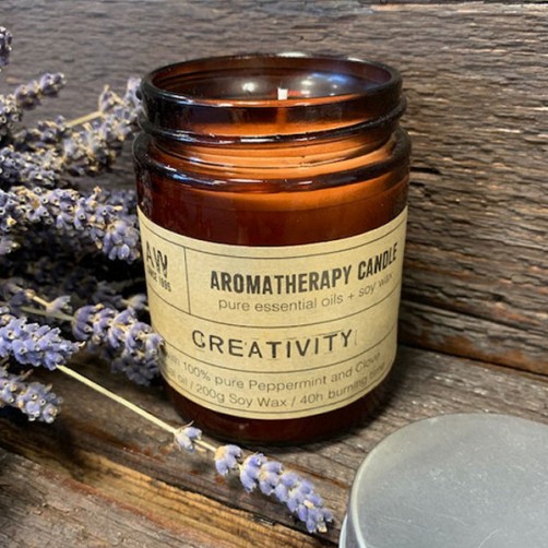 Poprova meta in klinčki - naravna aromaterapijska Sojina sveča Ustvarjalnost in kreativnost