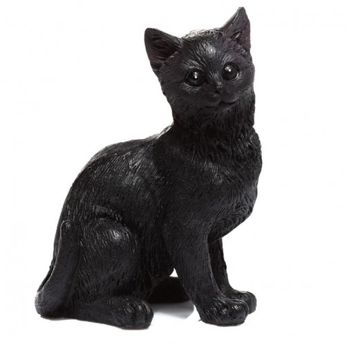Črna mačka, sedeča figurica