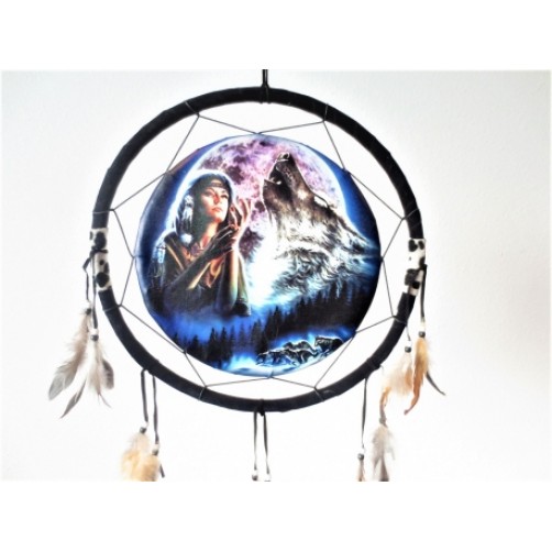 Dreamcatcher / Lovilec sanj - Indijanka z volkom