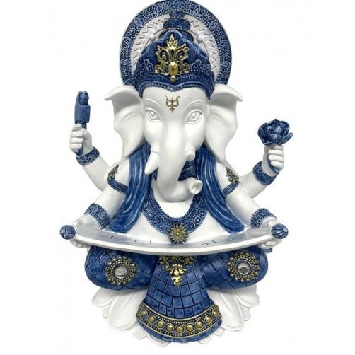 Ganesh, modrobel kipec, 20 x 13 cm
