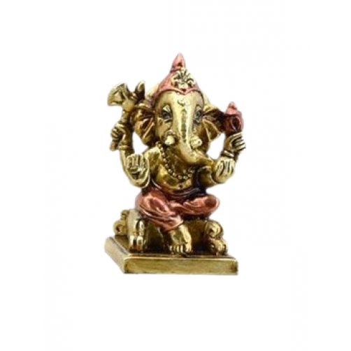 Ganesh, kipec na kockastem prestolu , 7 cm