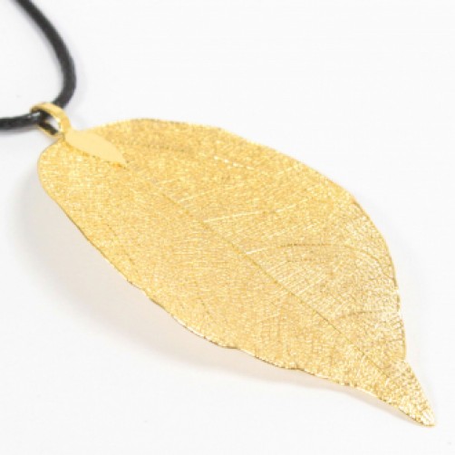 Ogrlica Leaf gold iz pravih listov