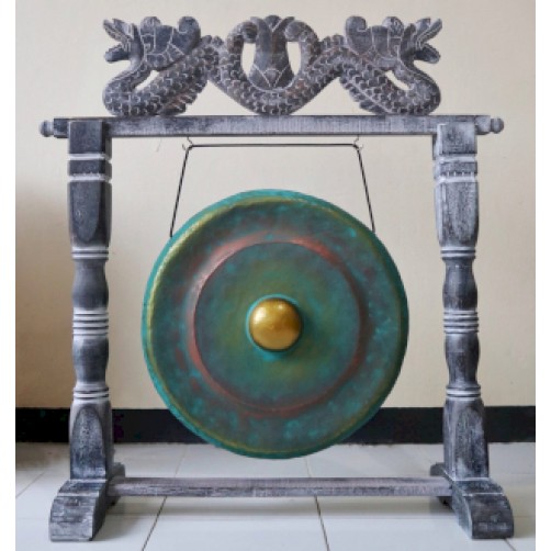 Majhen gong z zmajem na stojalu - 25 cm