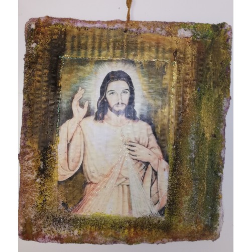 Jezus Mistična slika / Lovilec sreče  23 x 25,5 cm