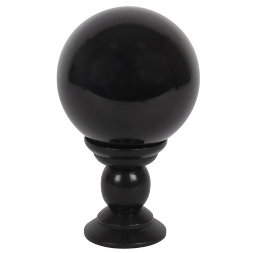 Črna kristalna krogla za vedeževanje, 13 cm