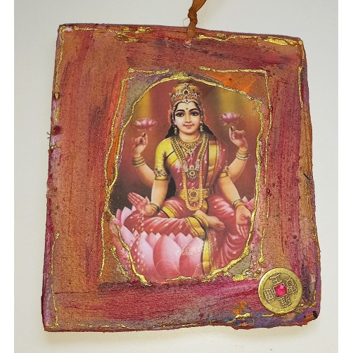 Lakshmi s kovancem sreče 16 x 14 cm