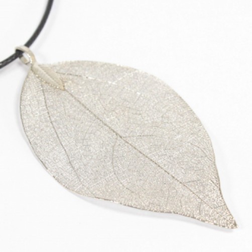 Ogrlica Leaf silver iz pravih listov