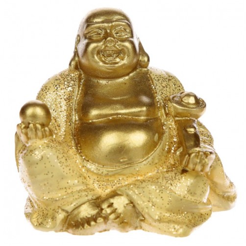 Srečni Buda, gold 4 x 4 cm