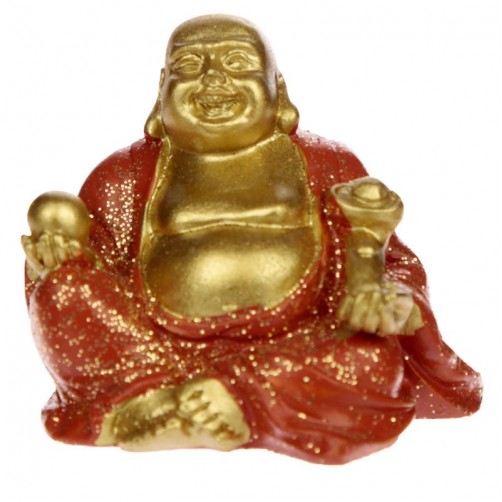 Srečni Buda, orange 4 x 4 cm