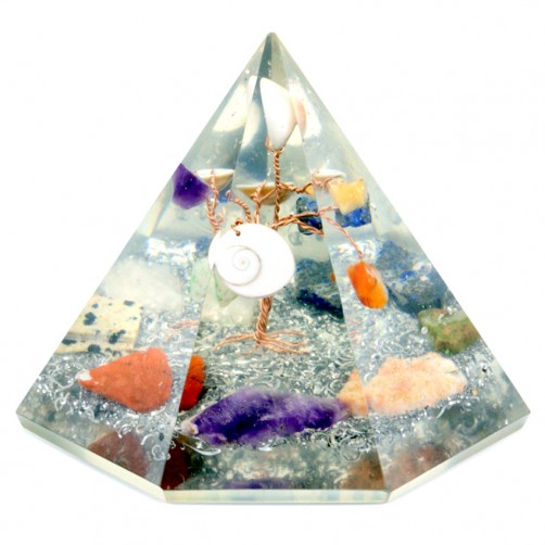 Orgonit sedemstranska piramida kristalno Drevo življenja 8,5 cm