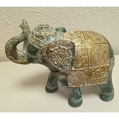 Tajski slon za srečo, turkiznozlat kipec