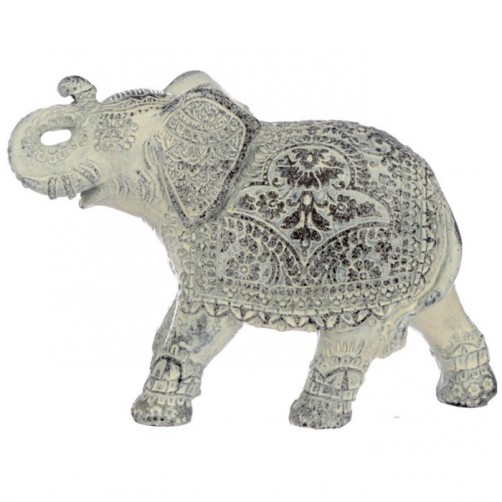 Slon za srečo belosilver, 15 cm