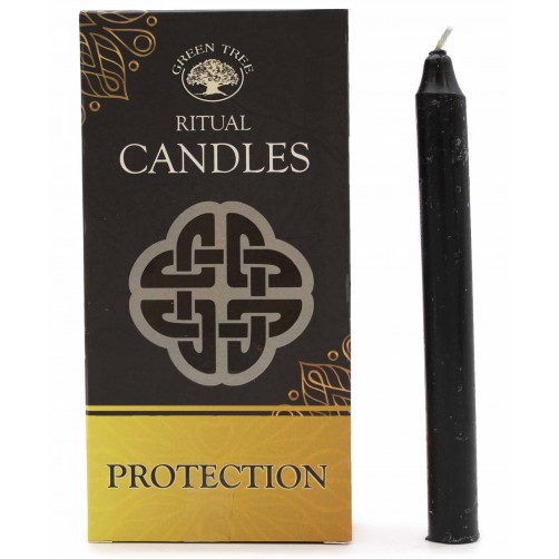 Sveče, ritual Candles protection, črne, 10 kom