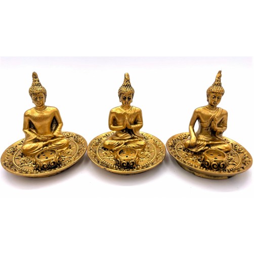 Tai Buda podstavek za dišeče palčke ali stožce, gold