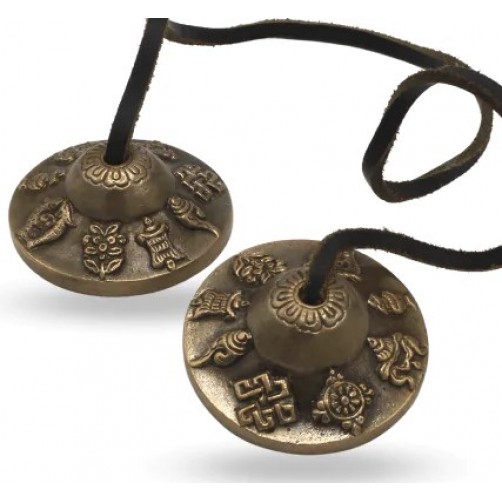 Tingsha, viseče činele iz medenine - tibetanski simboli
