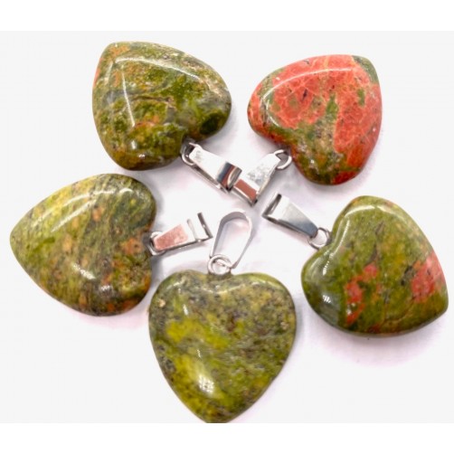 Unakit, ogrlica, srce