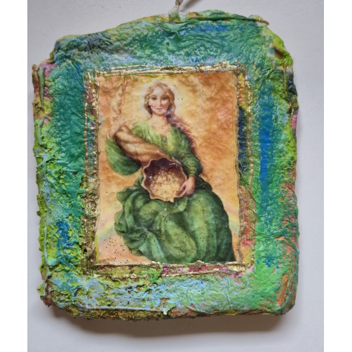 Abundancija, lovilec sreče s srcem na hrbtni strani 