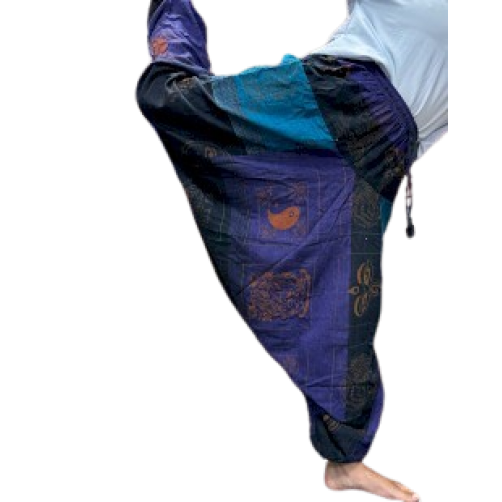 Aladinke, joga hlače iz Nepala, indigo