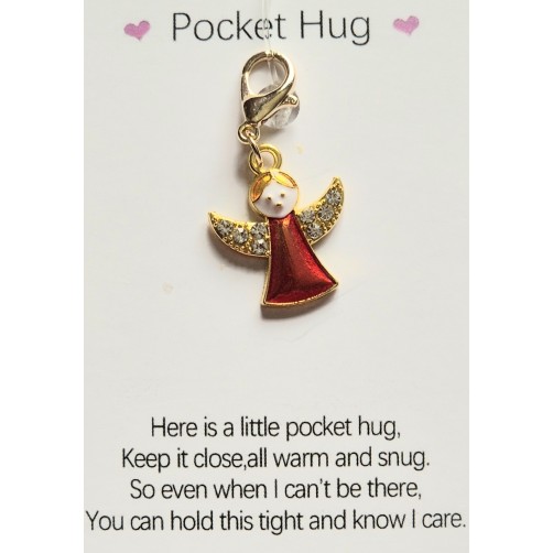  Angelski objem, kartica z obeskom, zlatordeč angel