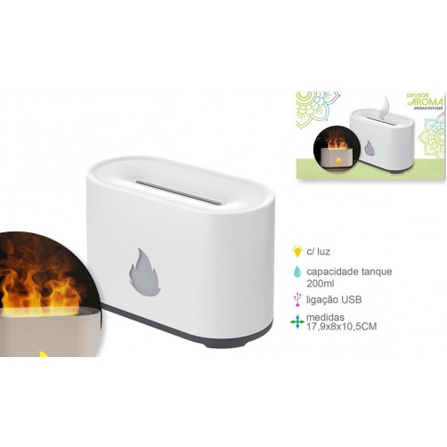 Aroma difuzor, osvežilec zraka Flame, bel