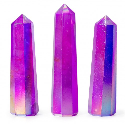 Aura Quartz, obelisk, 9 cm, violet