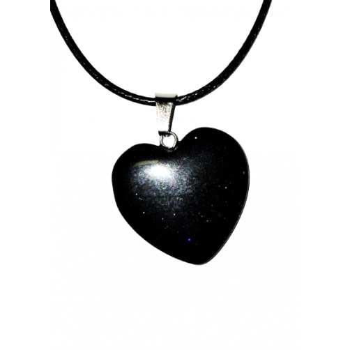 Ogrlica, obesek srce, Blue Sandstone, 2,5 cm