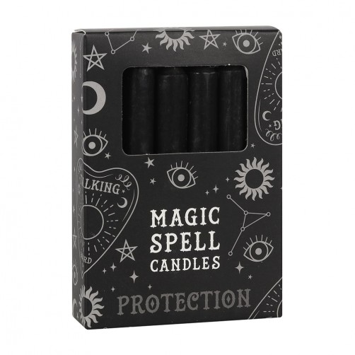 Sveče za uroke Magic Spell Zaščita, 12 kom, črne