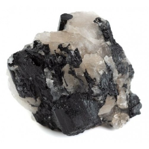 Črni turmalin v matričnem kamnu kamene strele