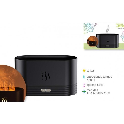 Aroma difuzor, osvežilec zraka, flame, črn