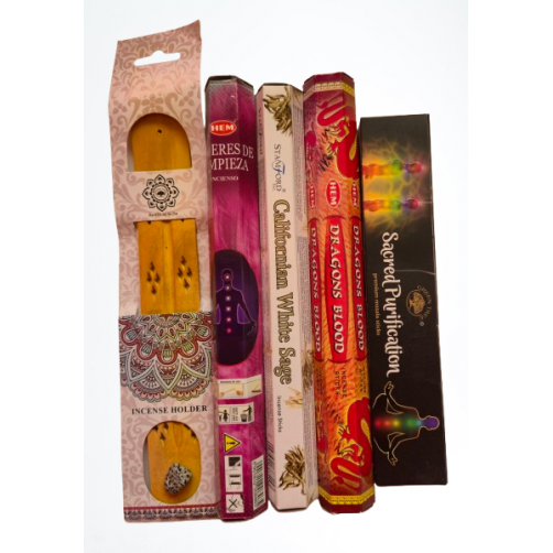 Blagoslov in zaščita, komplet dišečih palčk z dalmatinskim jaspisom na podstavku