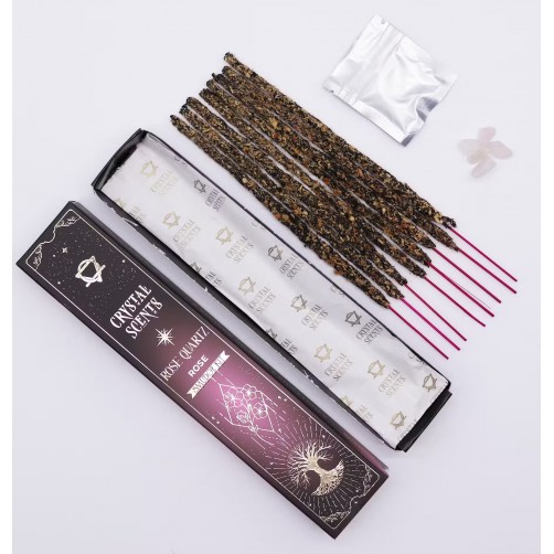 Dišeče palčke, Crystal Scents Smudge, vrtnica in roževec