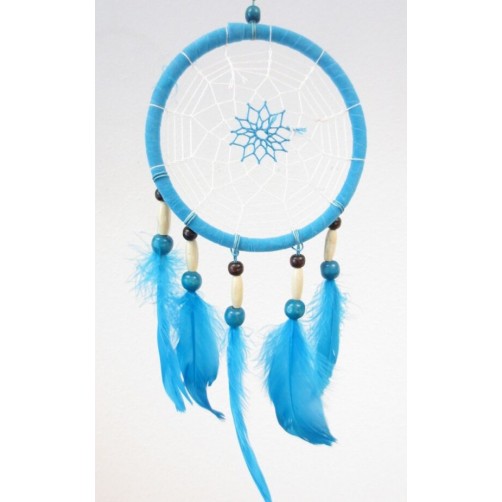 Dreamcatchers, lovilec sanj, turkizno moder z gosjimi peresi