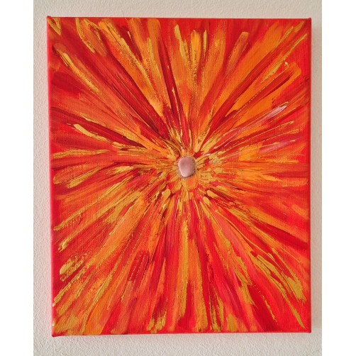 Energijska slika z rodonitom, Čustvena harmonija, 30 x 25 cm