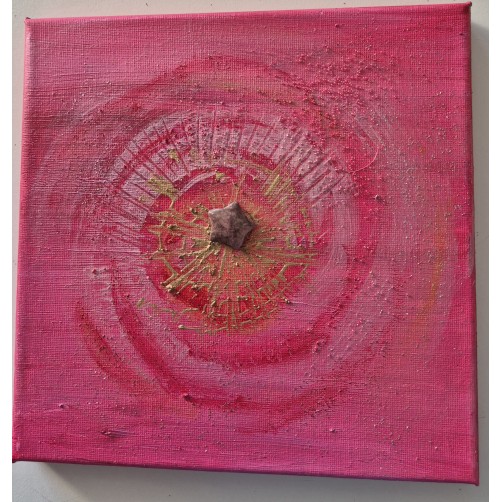 Energijska slika z rodonitom, Čustvena harmonija, 20 x 20 cm