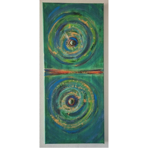 Energijska slika z afriškim turkizom, Dušna harmonija, 70 x 30 cm