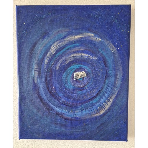 Energijska slika z modrim kianitom,  Jasna komunikacija, 30 x 25 cm