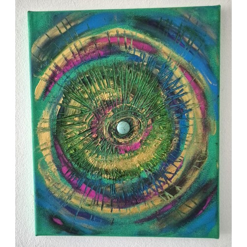 Energijska slika s turkizom, Krepitev notranje moči, 30 x 25 cm