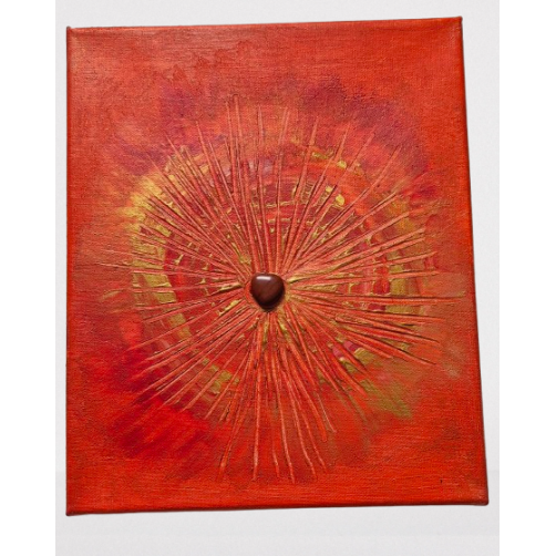 Energijska slika, krepitev notranje moči z rdečim jaspisom, 30 x 24 cm