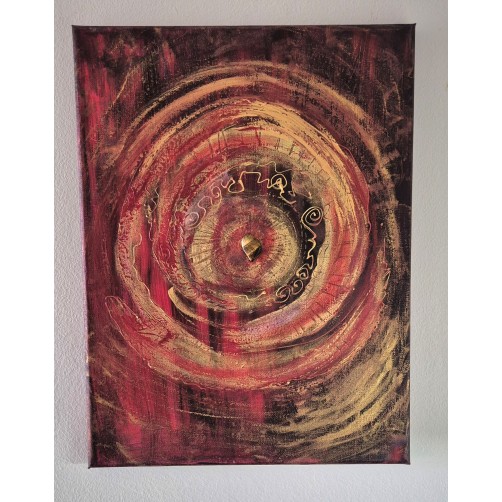 Energijska slika s tigrovim očesom, pogum in zaupanje v življenje, 40 x 30 cm