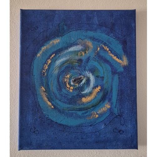 Energijska slika z modrim kianitom, Portal komunikacije, 30 x 25 cm