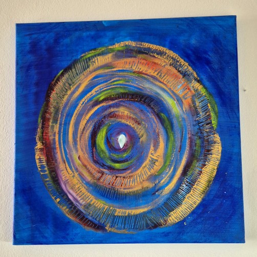 Energijska slika z larimarjem, Modri portal miru, 40 x 40 cm